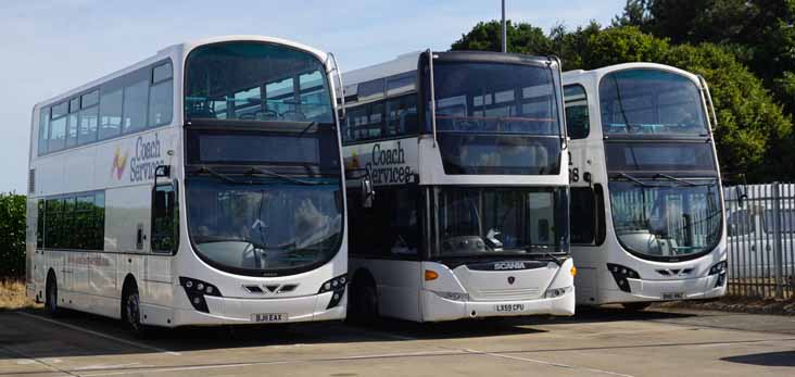 Coach Services Volvo B9TL Wright BJ11EAX, BN61MWZ & Scania N230UD LX59CPU